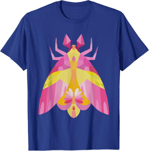 Geometric Pink and Yellow Rosy Maple Moth Insect Bug T-Shirt - T-Shirt | Royal