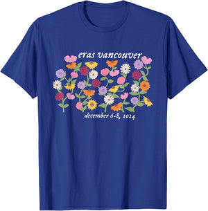 Eras Piano Flowers Vancouver December 6-8 T-Shirt - T-Shirt | Royal