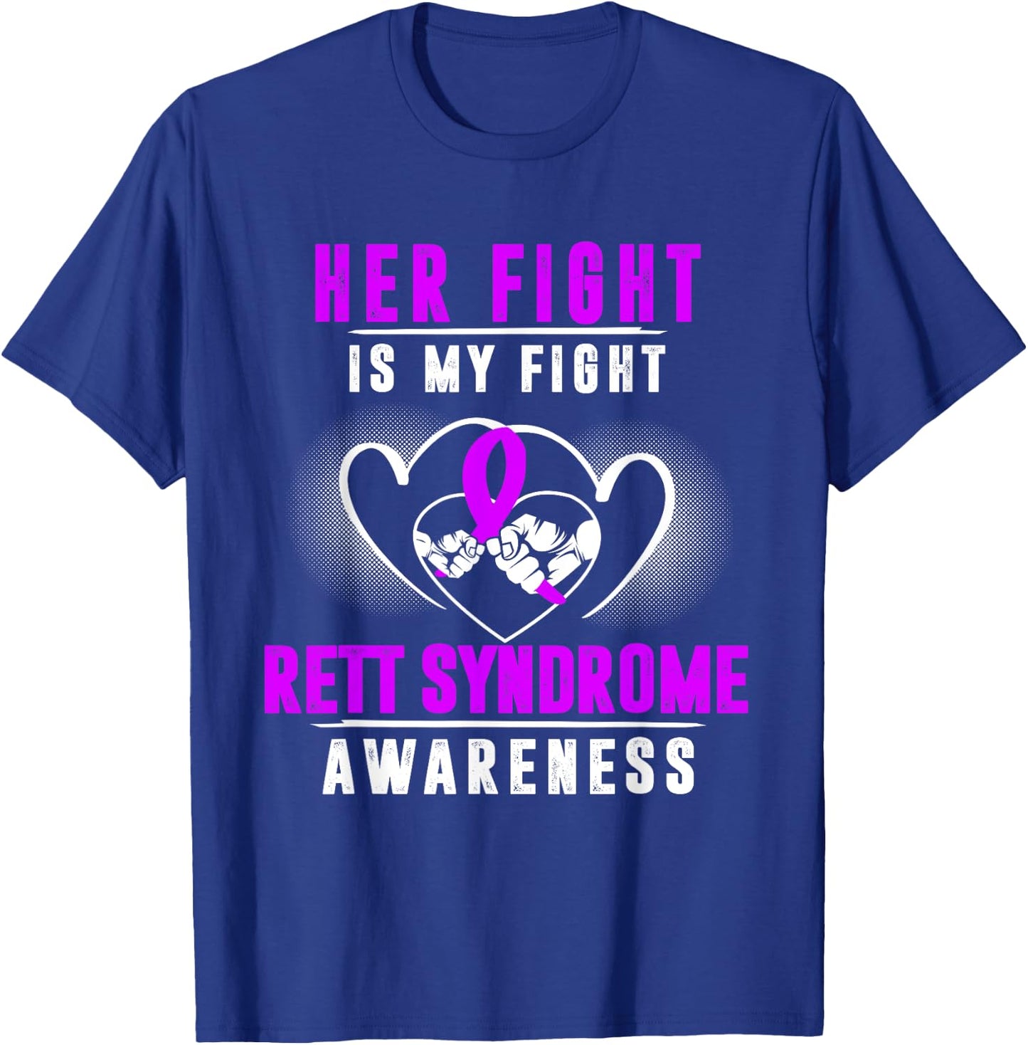 Rett Syndrome Awareness Month RTS Purple Ribbon Girl Mom Dad T-Shirt - T-Shirt | Royal