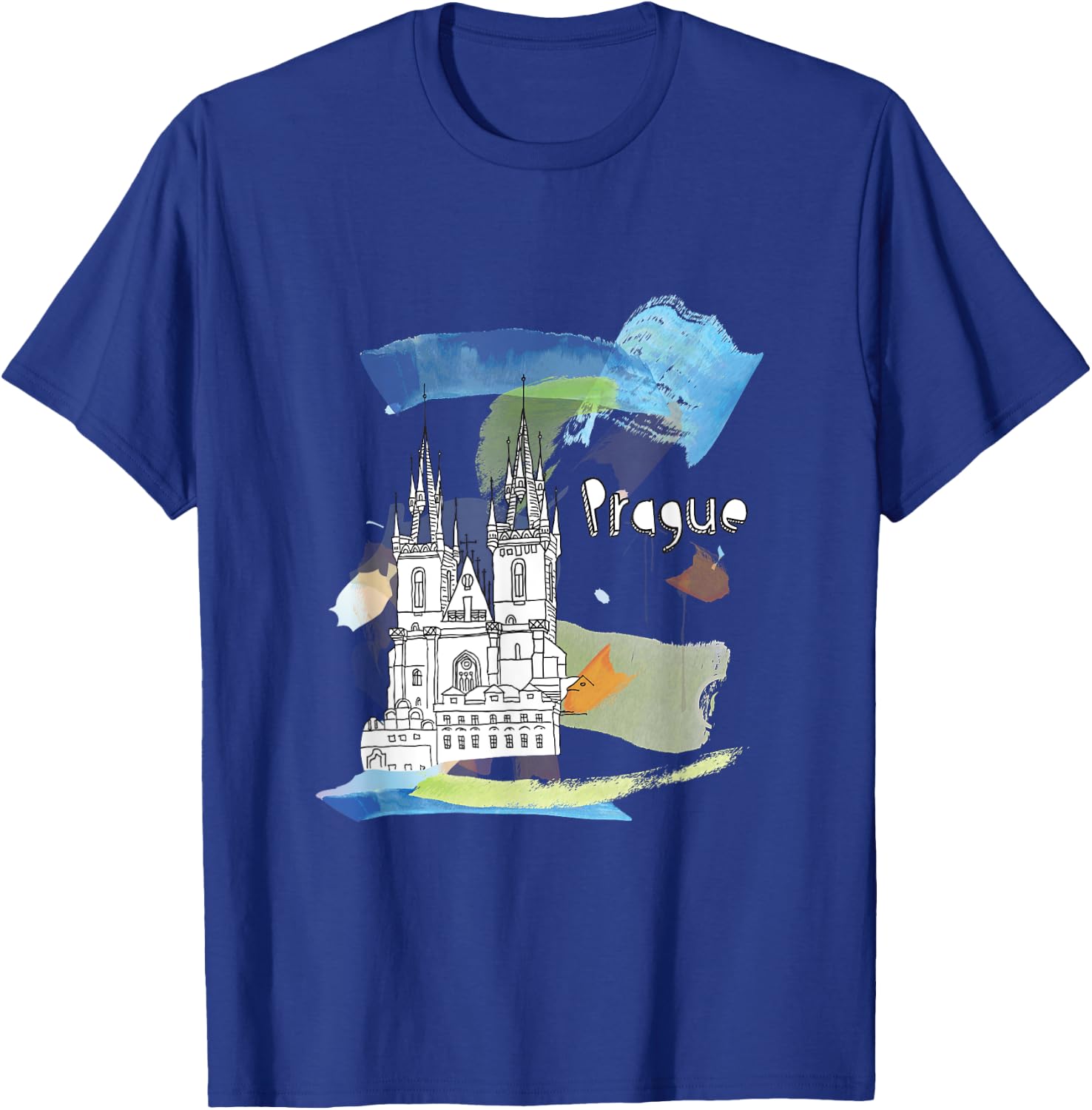 Prague Landmark Church Of Our Lady Before Tyn Czech Souvenir T-Shirt - T-Shirt | Royal
