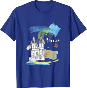 Prague Landmark Church Of Our Lady Before Tyn Czech Souvenir T-Shirt - T-Shirt | Royal