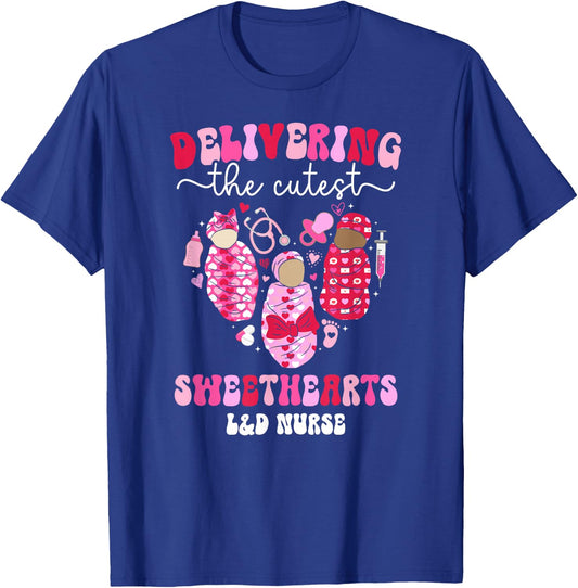 L&D Nurse Valentine Labor And Delivery Nurse Valentines Day T-Shirt - T-Shirt | Royal