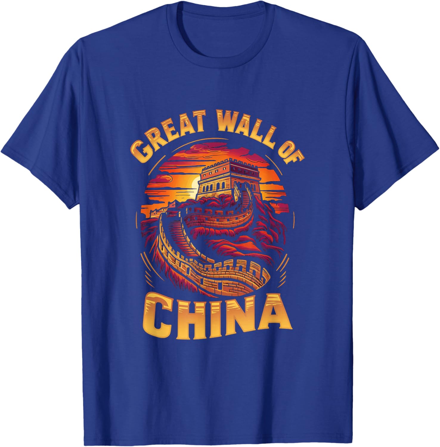 Great Wall of China Historic Landmark Sunset T-Shirt - T-Shirt | Royal