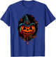 Funny Scary Smiling Pumpkin with Witchs Hat Halloween T-Shirt - T-Shirt | Royal