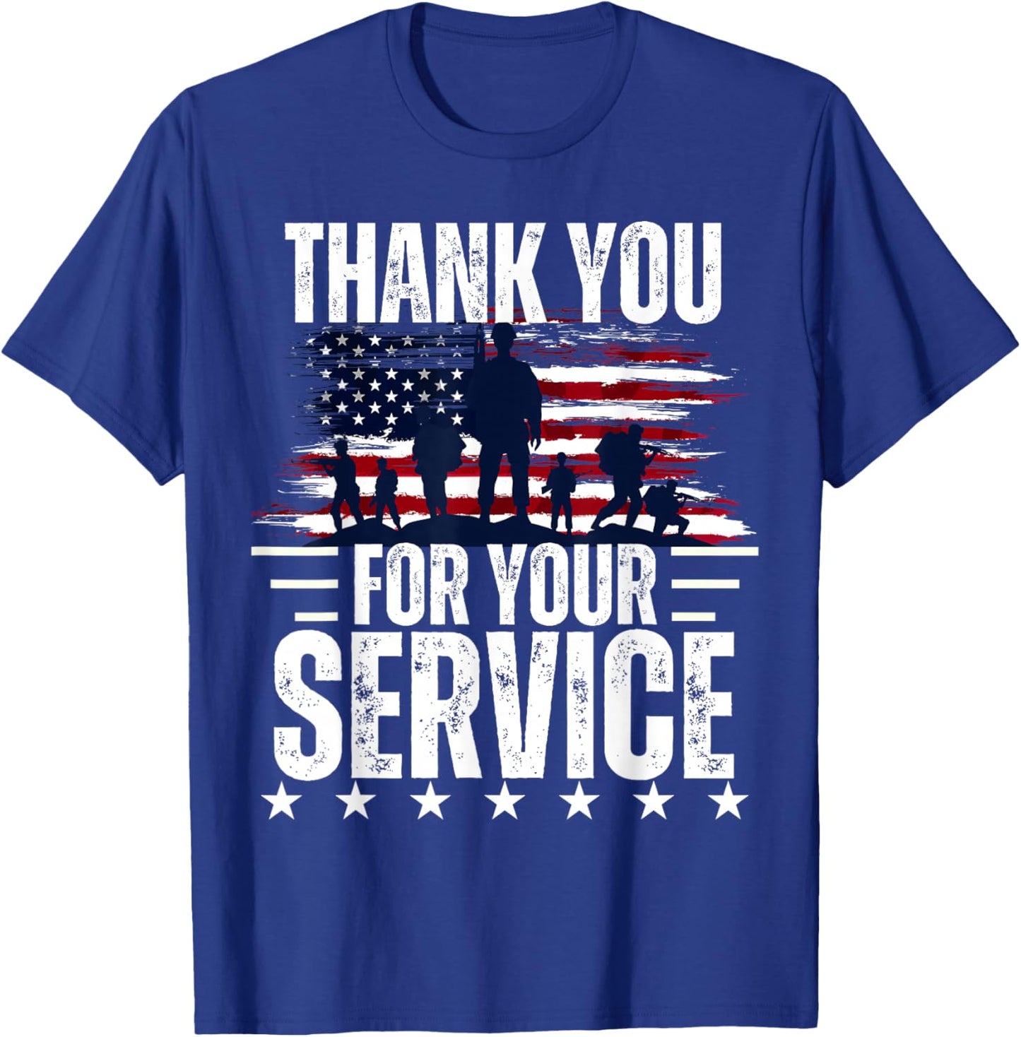 Vintage Veteran Thank You for Your Service Veteran's Day T-Shirt - T-Shirt | Royal