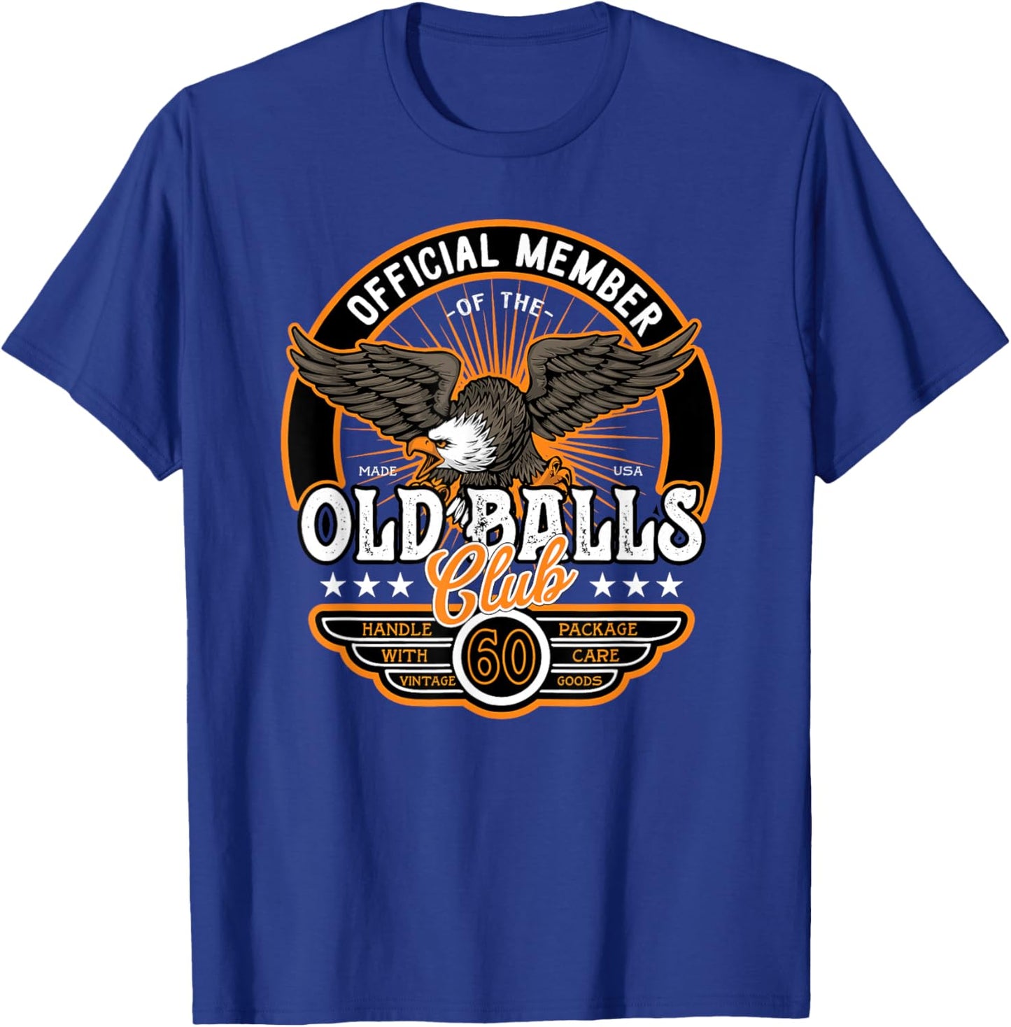 Vintage 60th Birthday Old Balls Club 60 's 60th T-Shirt - T-Shirt | Royal