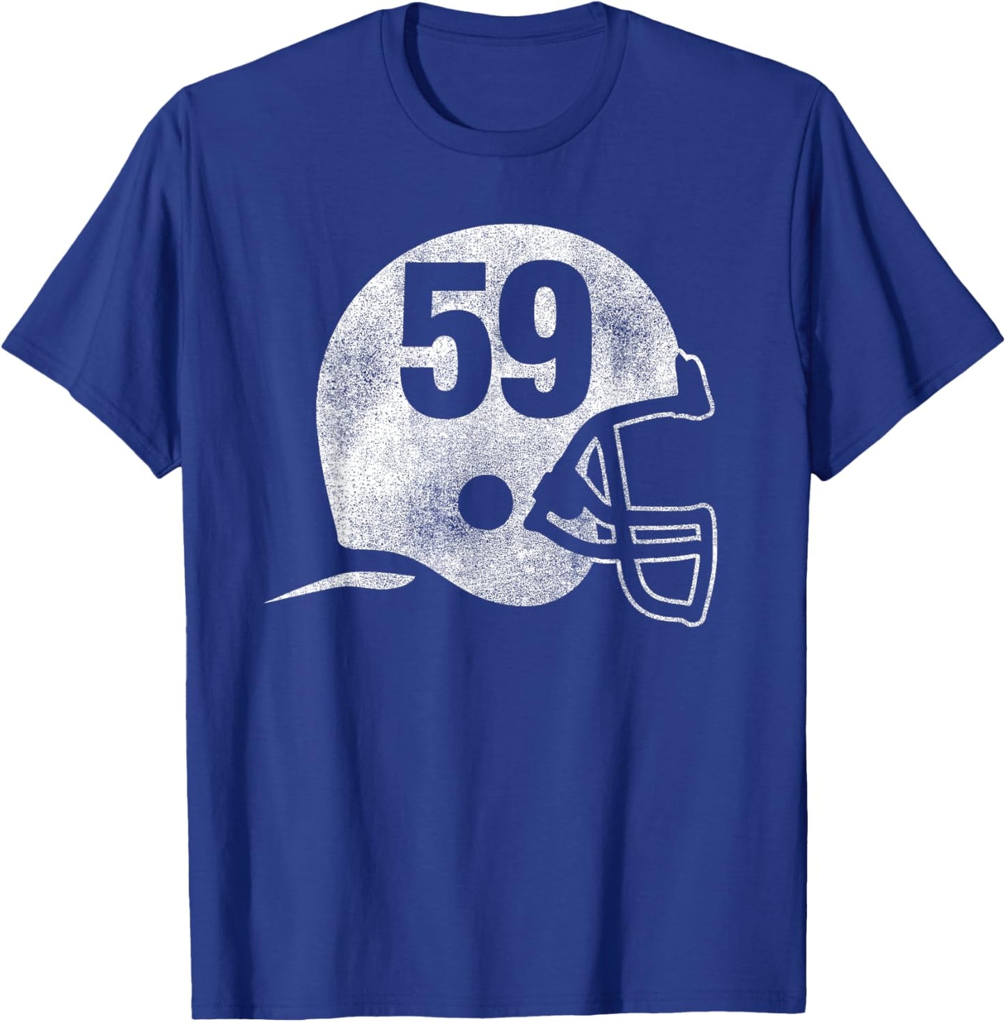 Vintage Football Helmet Player Number 59 T-Shirt - T-Shirt | Royal