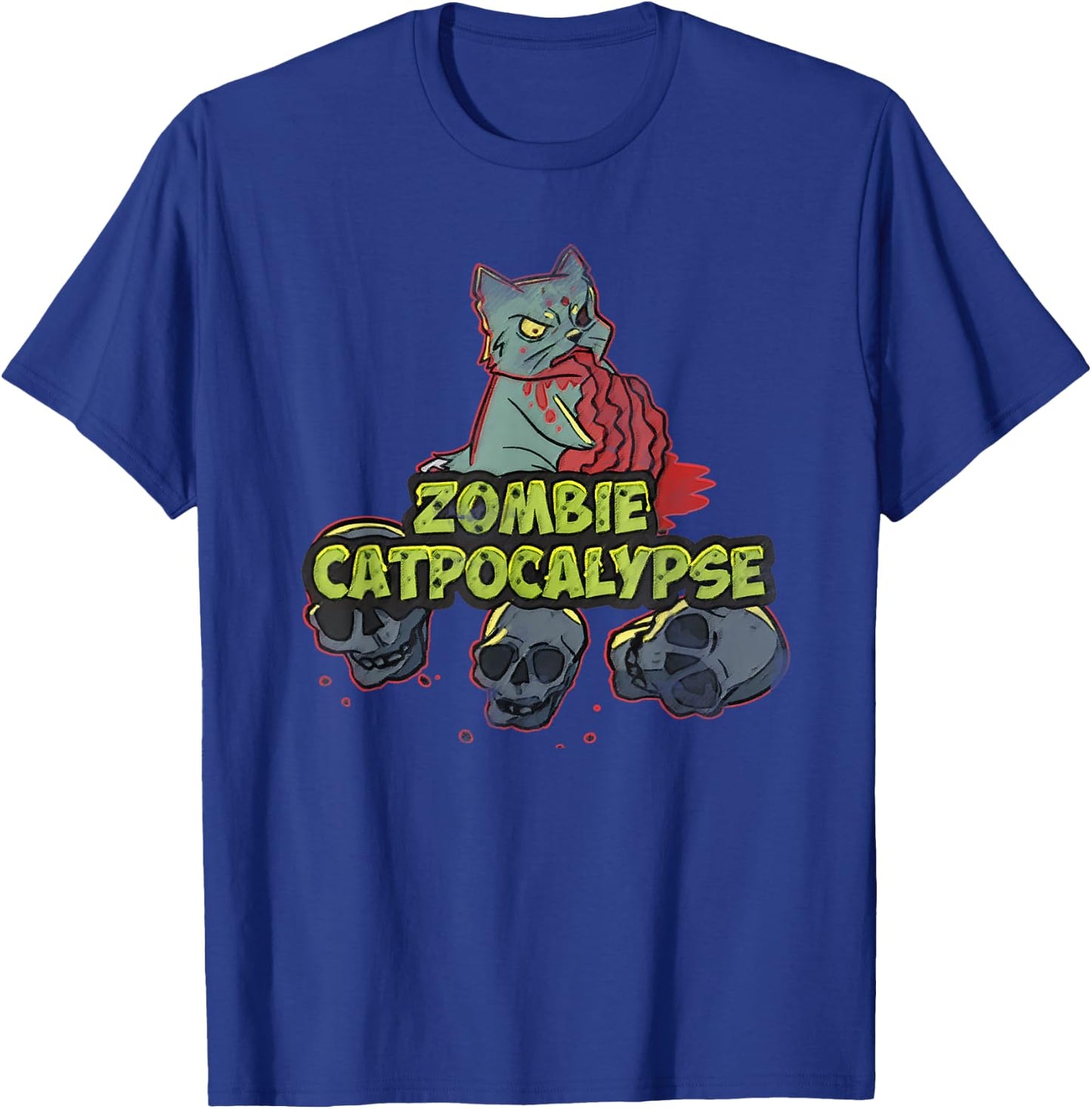 Halloween Zombie Cat Apocalypse Funny Kitty Lover Party Women T-Shirt - T-Shirt | Royal