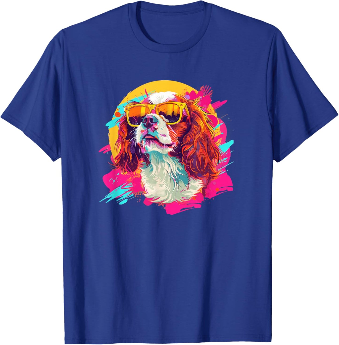 Kid Funny Retro Vintage 80s 90s Cavalier Dog Mom T-Shirt - T-Shirt | Royal