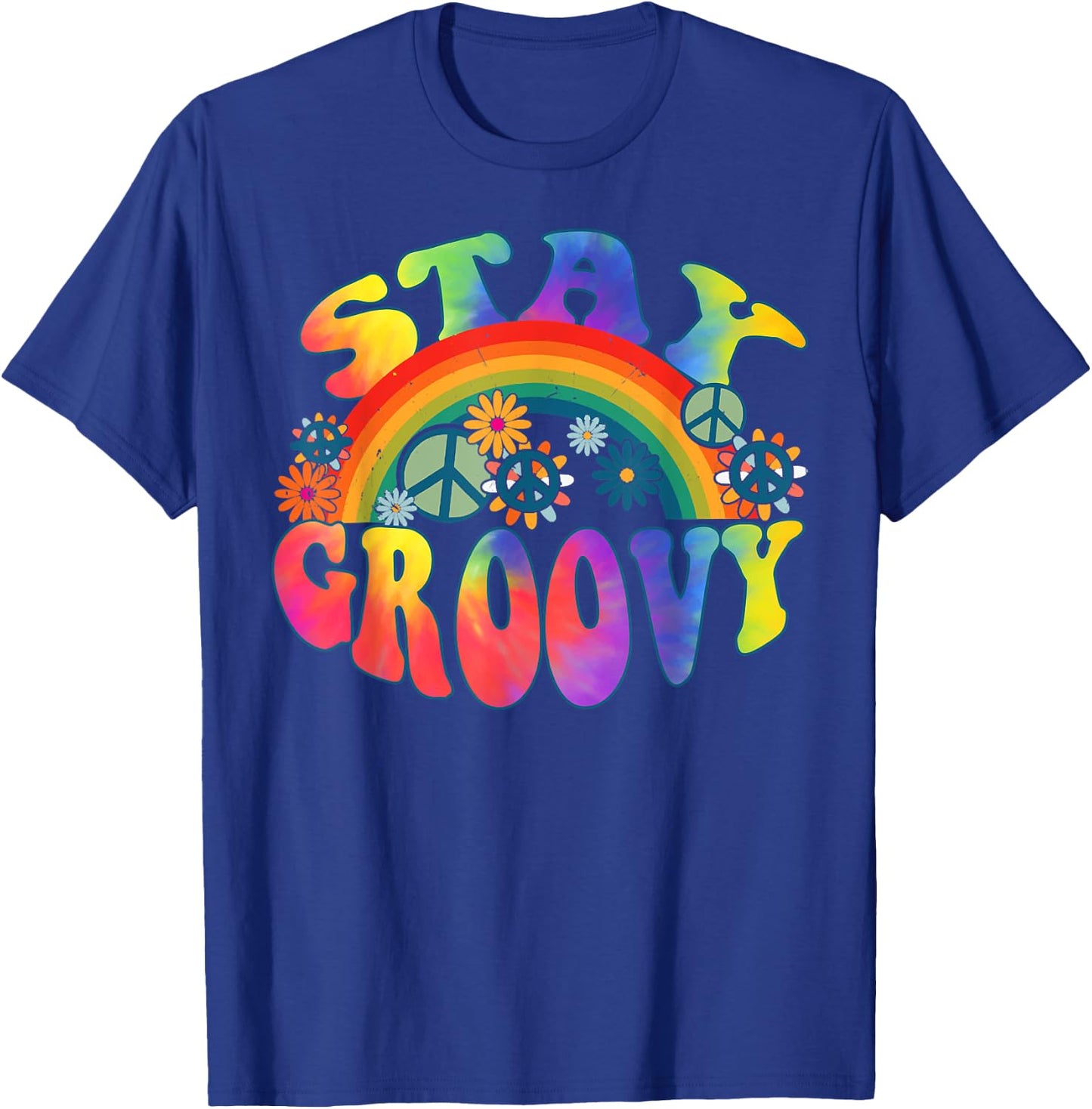 PEACE SIGN LOVE 60s 70s Tie Dye Hippie Halloween Costume T-Shirt - T-Shirt | Royal