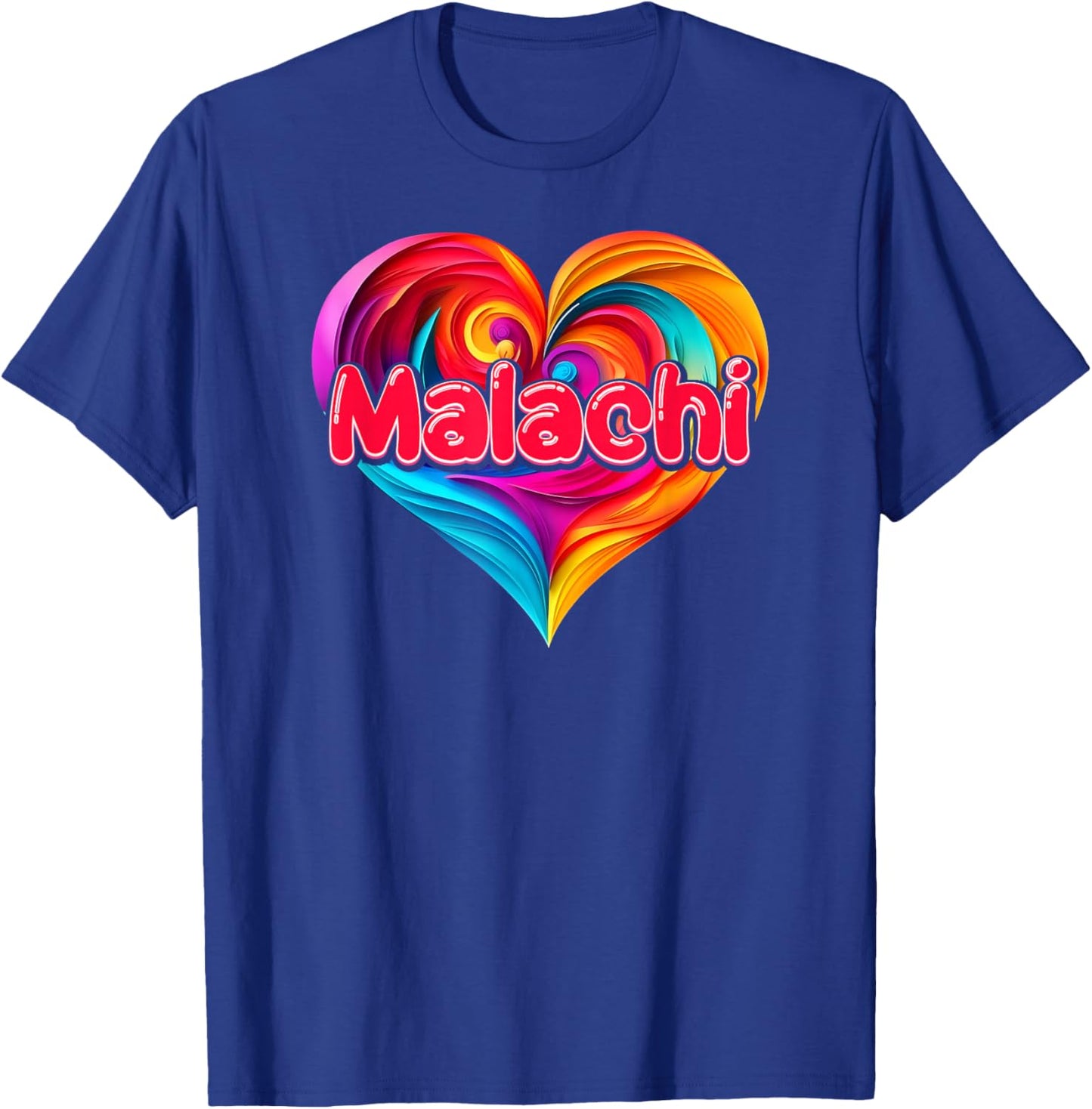 I Heart Love Malachi First Name Colorful Named T-Shirt - T-Shirt | Royal