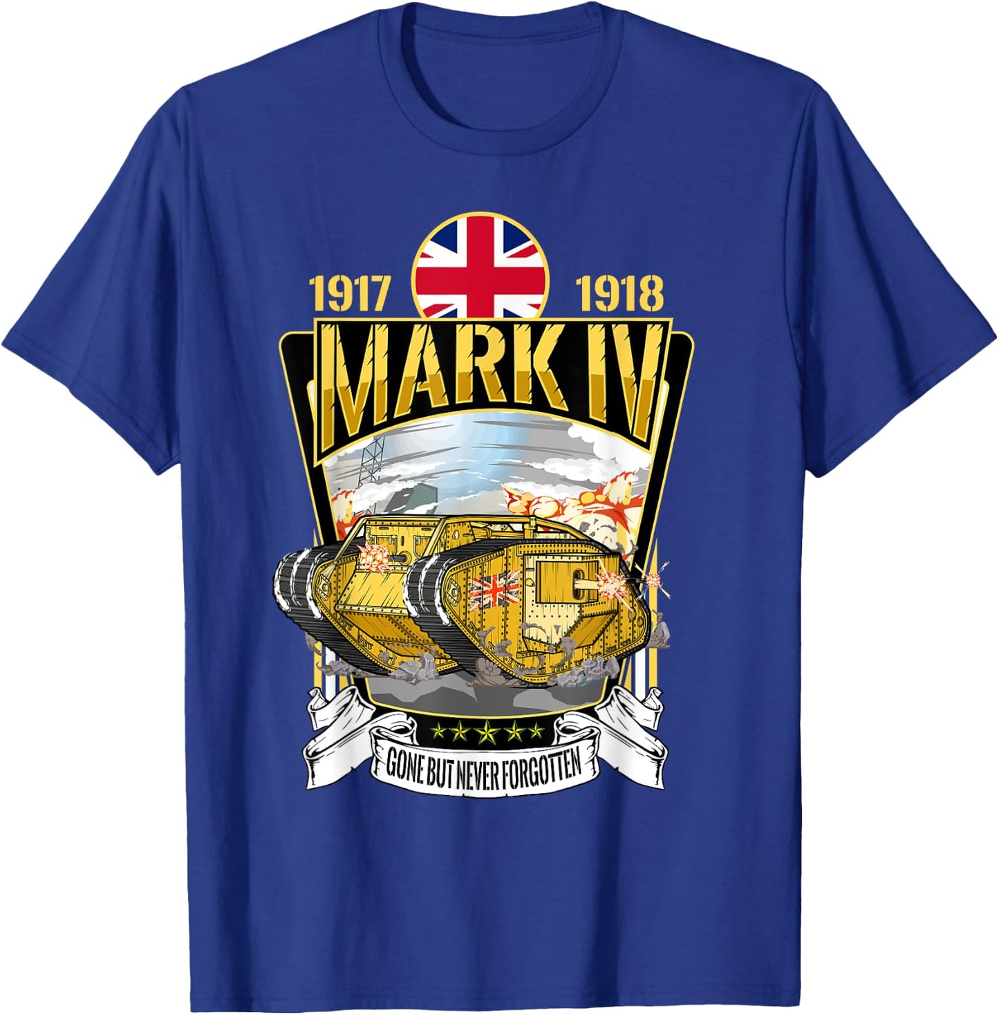 Vintage World War 1 British Tank Mark IV Male WW1 gift T-Shirt - T-Shirt | Royal
