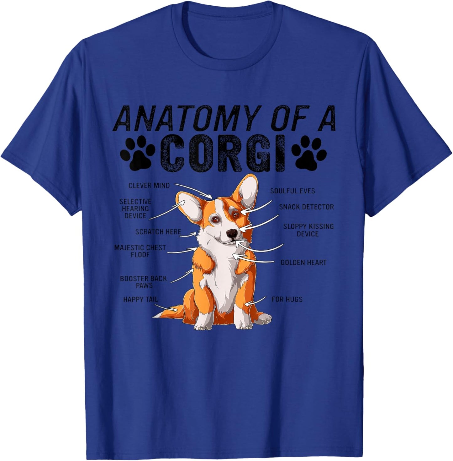 Anatomy of a Corgi Dog Funny Corgi T-Shirt - T-Shirt | Royal