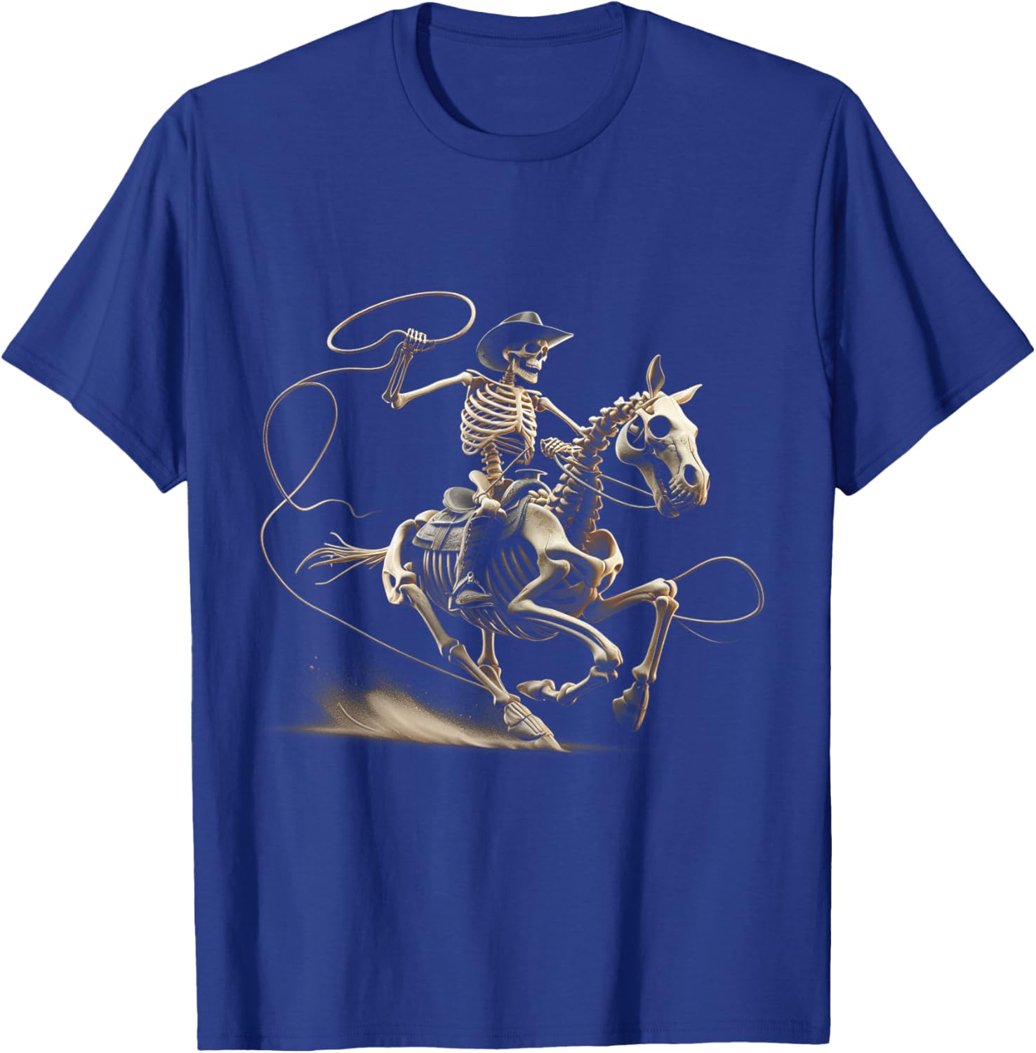 Halloween Cowboy Horse Skeleton Costume T-Shirt - T-Shirt | Royal
