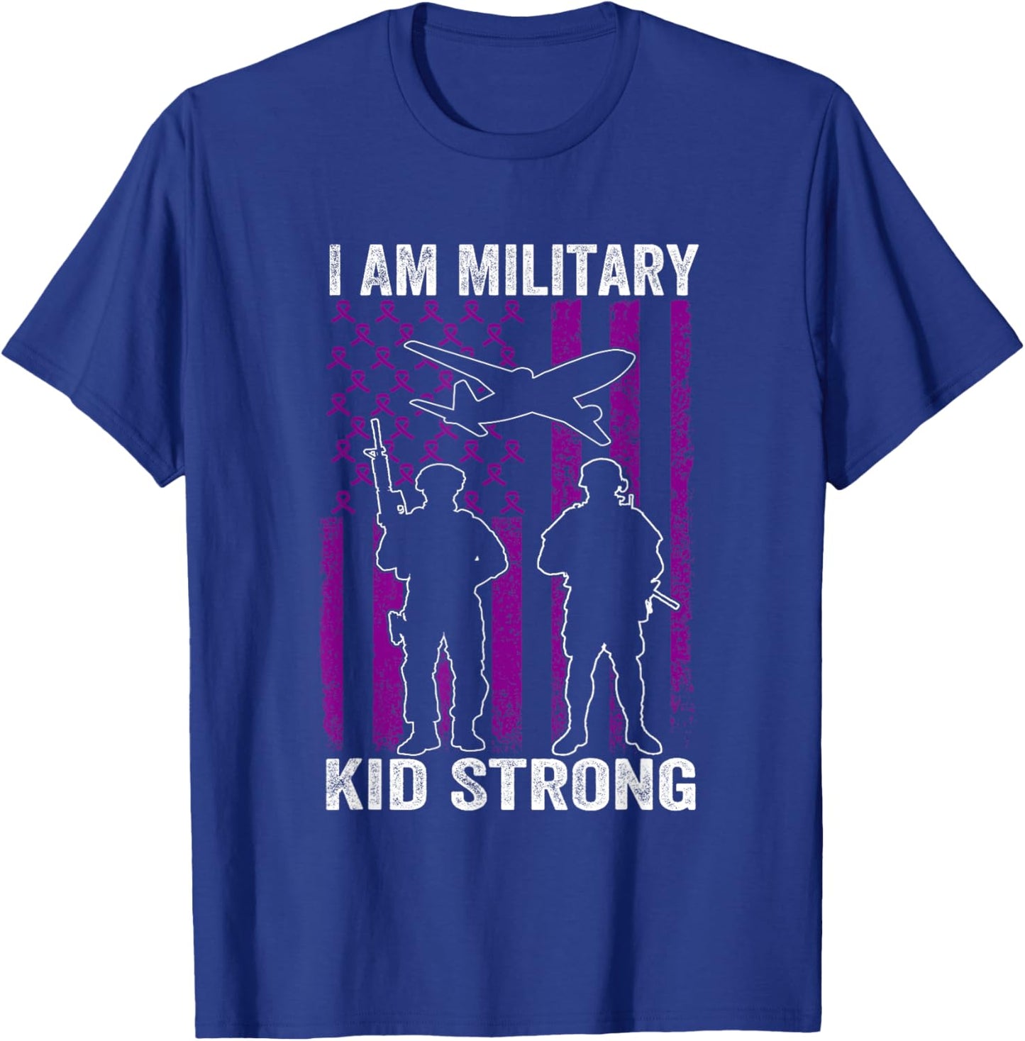 I Am Military Kid Strong Month Of The Military Child Army T-Shirt - T-Shirt | Royal