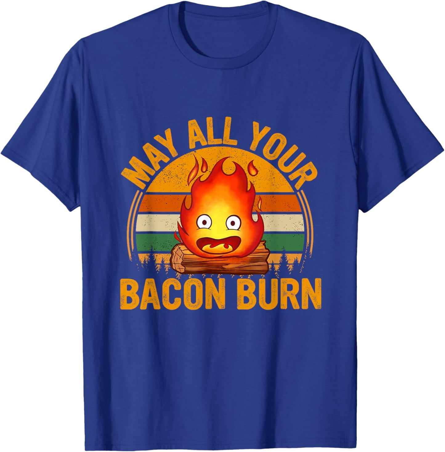 Vintage Retro May All Your Bacon Burn T-Shirt - T-Shirt | Royal