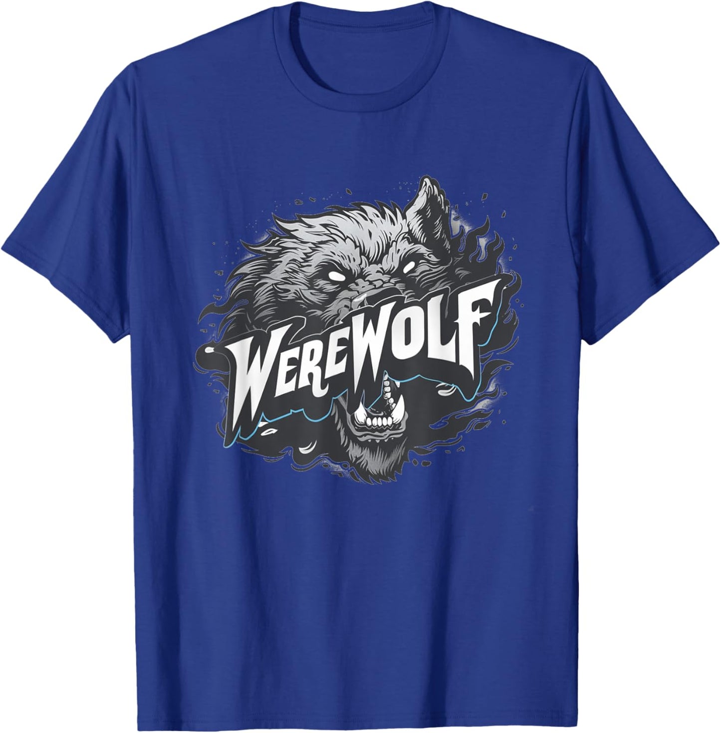 Pretty Werewolf Face for Halloween Boys and Girls T-Shirt - T-Shirt | Royal