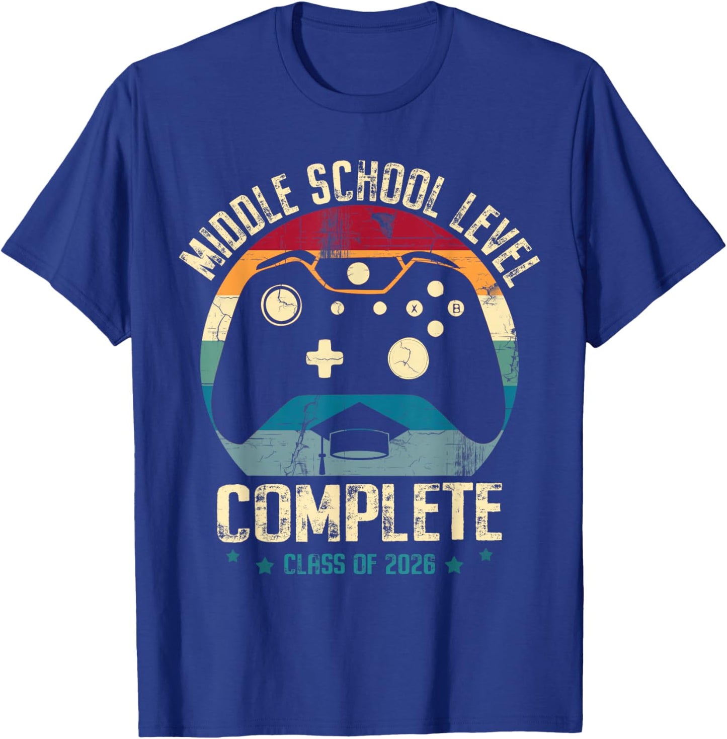 Middle School Level Complete Gamer Class of 2026 Graduation T-Shirt - T-Shirt | Royal