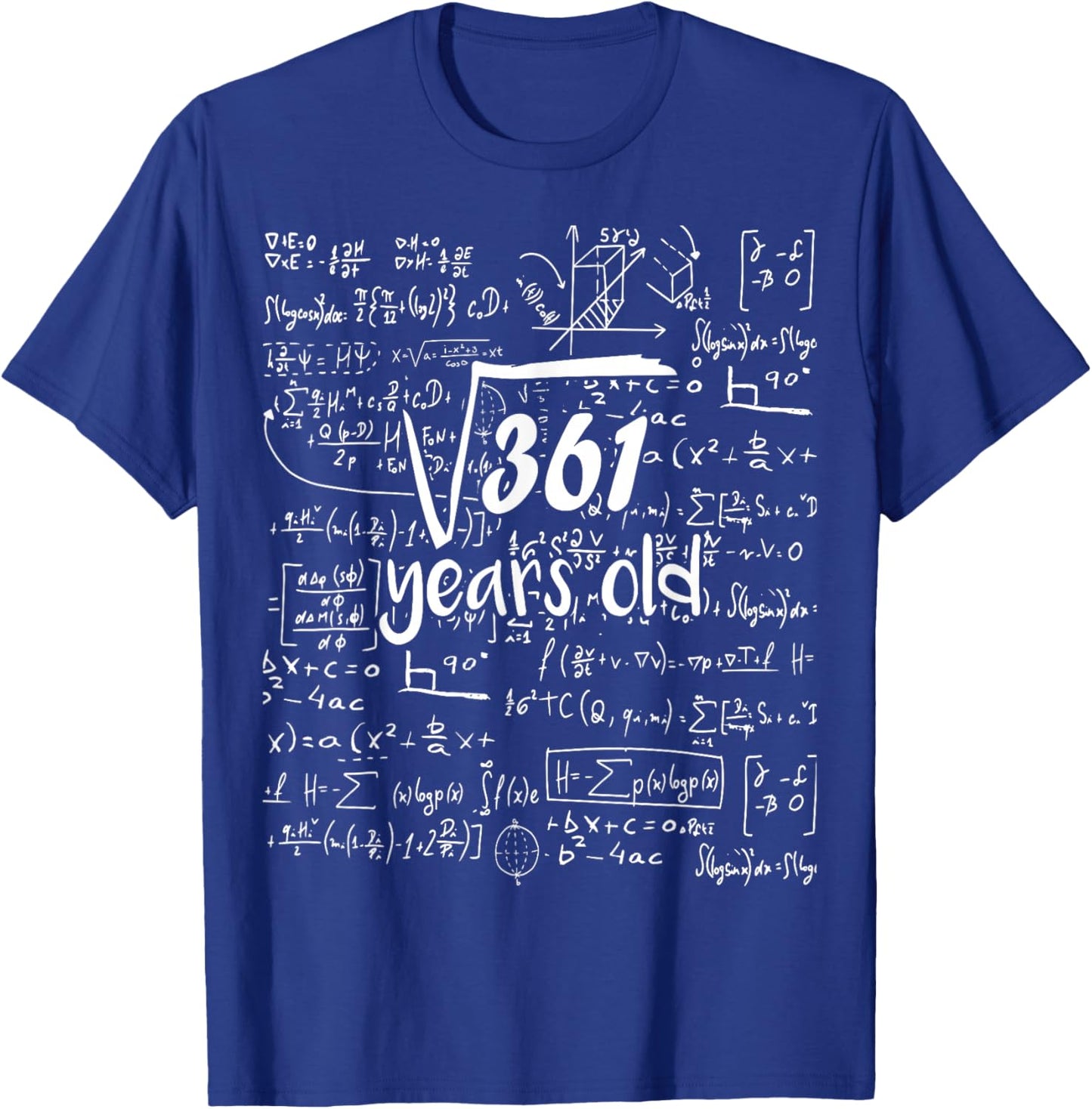 Square Root Of 361 - 19th Birthday 19 Years Old Math Bday T-Shirt - T-Shirt | Royal