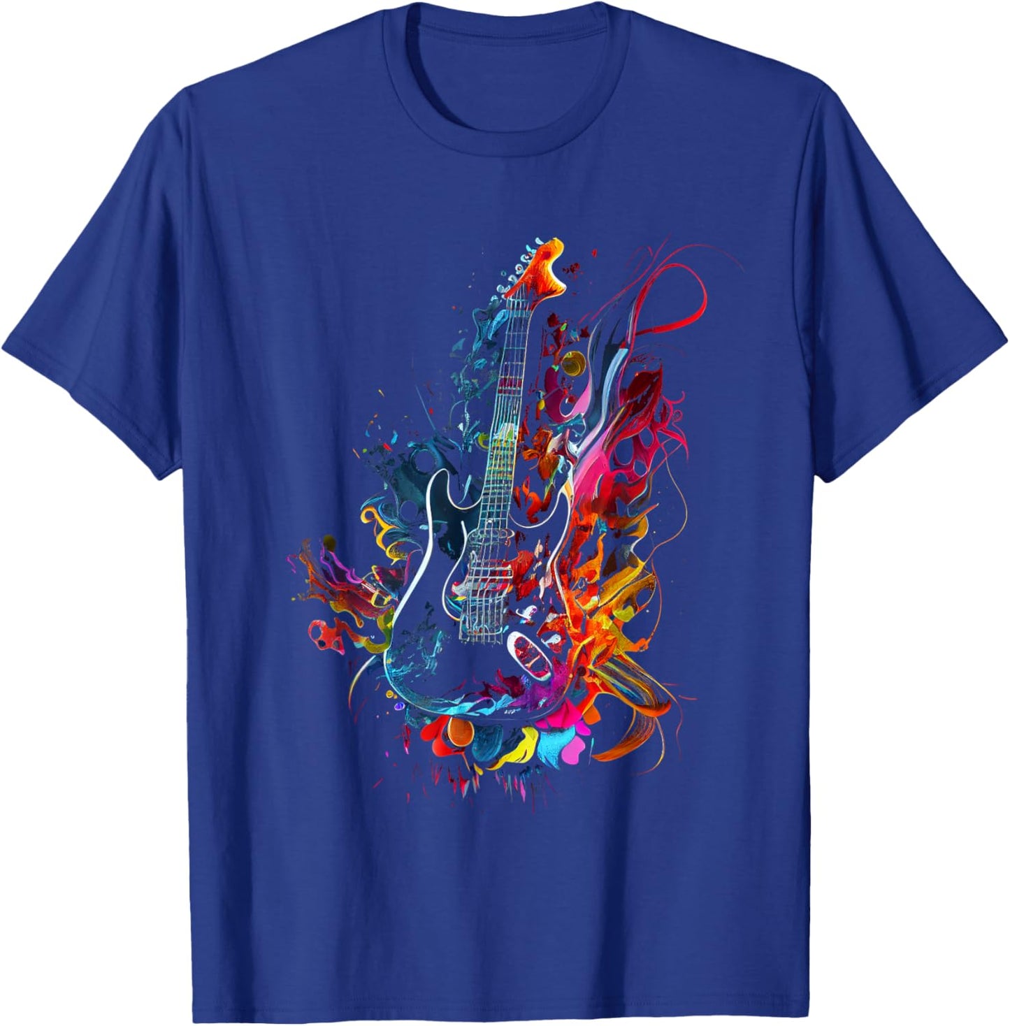 Electric Guitar Design Colorful Musician Guitar Gift Gui T-Shirt - T-Shirt | Royal