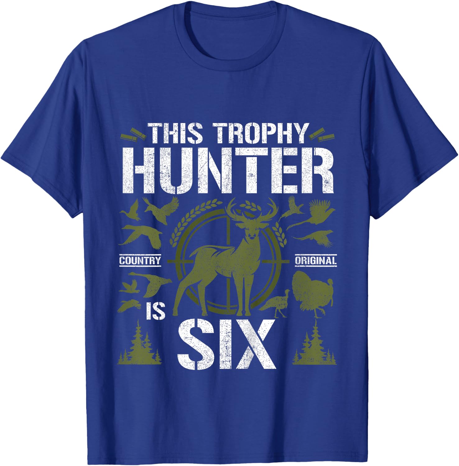 6 Year Old Hunting Birthday Party Duck Deer Hunter 6th Gift T-Shirt - T-Shirt | Royal