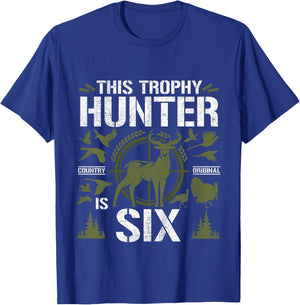 6 Year Old Hunting Birthday Party Duck Deer Hunter 6th Gift T-Shirt - T-Shirt | Royal
