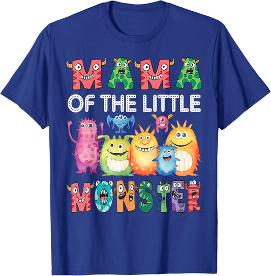 Mama Of The Little Monster Kids 1St Birthday Party T-Shirt - T-Shirt | Royal