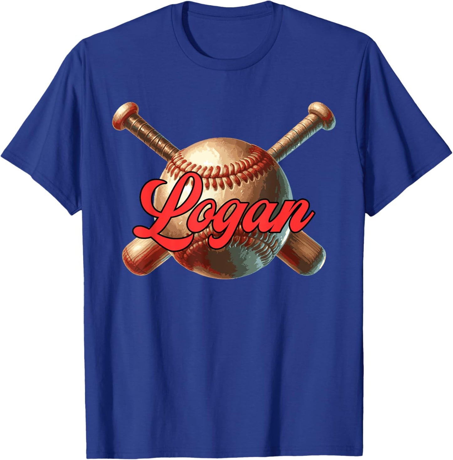 Logan Baseball Custom Name T-Shirt - T-Shirt | Royal