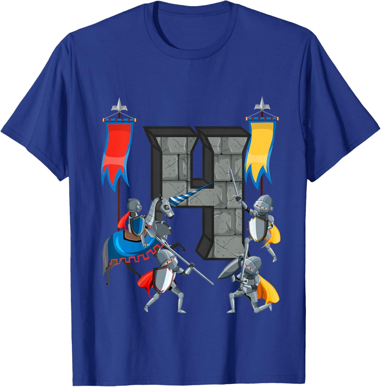 Medieval Knights Middle Ages History Castle 4th Birthday T-Shirt - T-Shirt | Royal