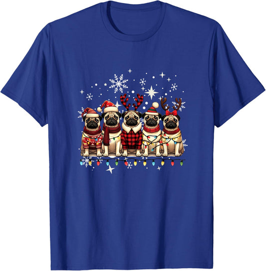 Pug Christmas Pugs Xmas Pug Lover T-Shirt - T-Shirt | Royal