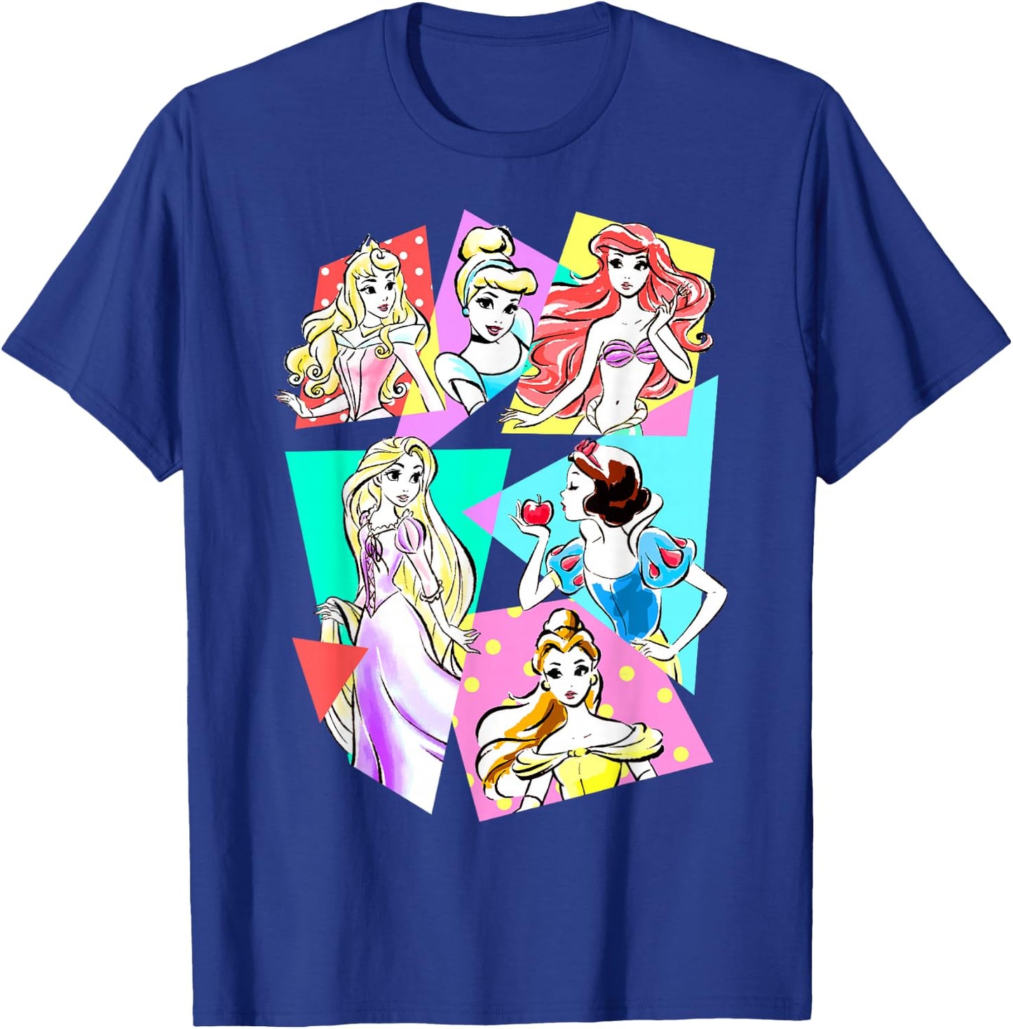 Disney Princesses Neon Pop Art Sketch Graphic T-Shirt - T-Shirt | Royal