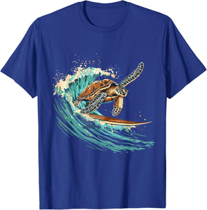 Sea Turtle Surfing Ocean Sea Turtle Ocean Sea Animal Lover T-Shirt - T-Shirt | Royal