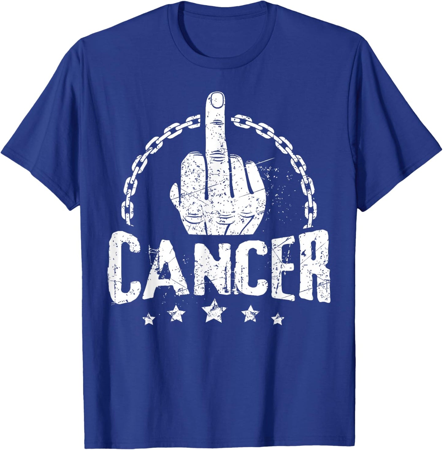 Middle Finger to Cancer Cancer Awareness T-Shirt - T-Shirt | Royal