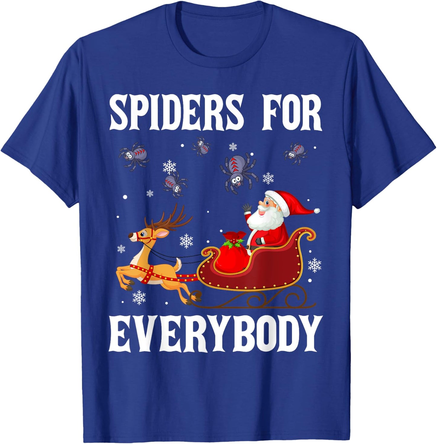 Spiders For Everybody Christmas Santa Claus Spider Xmas T-Shirt - T-Shirt | Royal