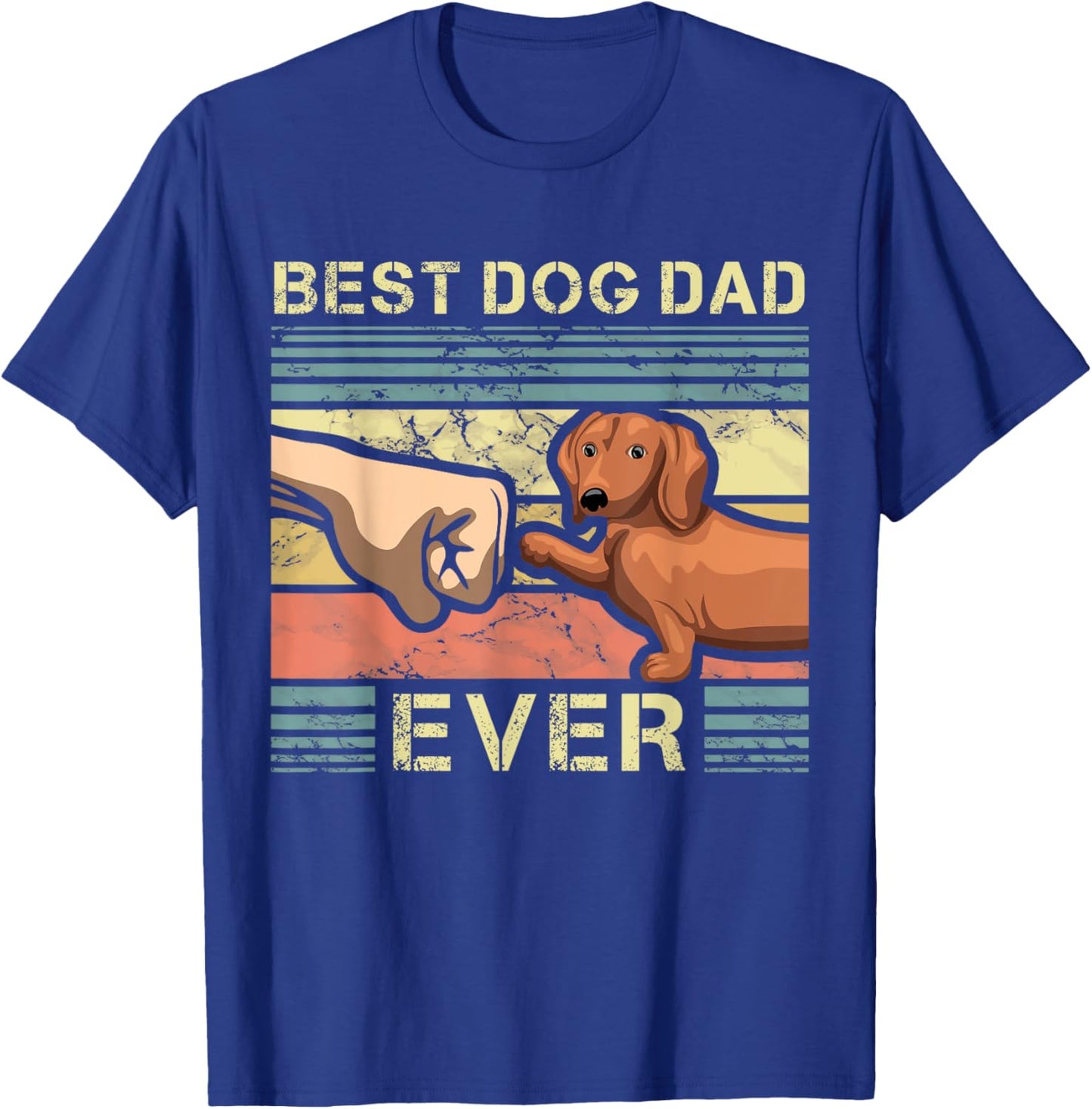 Best Dachshund Dad Ever Funny Wiener Dog Animal Lover Father T-Shirt - T-Shirt | Royal