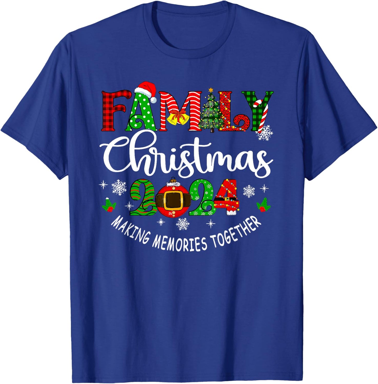 Family Christmas 2024 Making Memories Together Matching PJs T-Shirt - T-Shirt | Royal