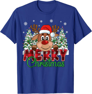 Funny Reindeer Xmas Family Merry Christmas T-Shirt - T-Shirt | Royal