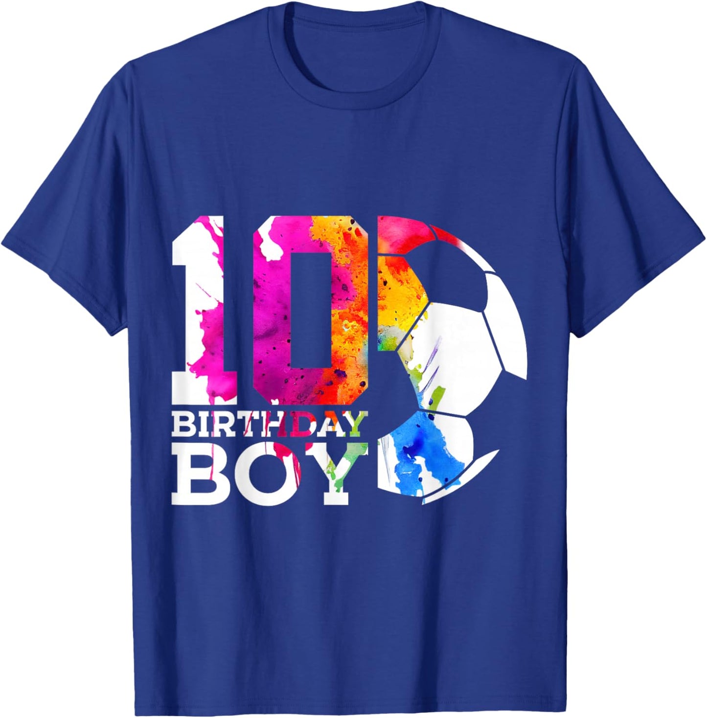10 Birthday Boy Soccer 10th Birthday T-Shirt - T-Shirt | Royal