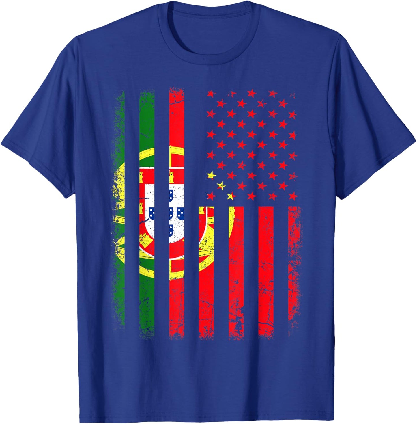 Portuguese American Flag Portugal America Pride Heritage T-Shirt - T-Shirt | Royal