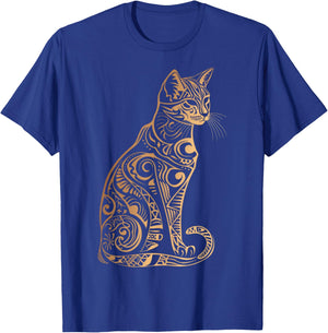 Cats Tribal Vintage Retro Graphic T-Shirt - T-Shirt | Royal