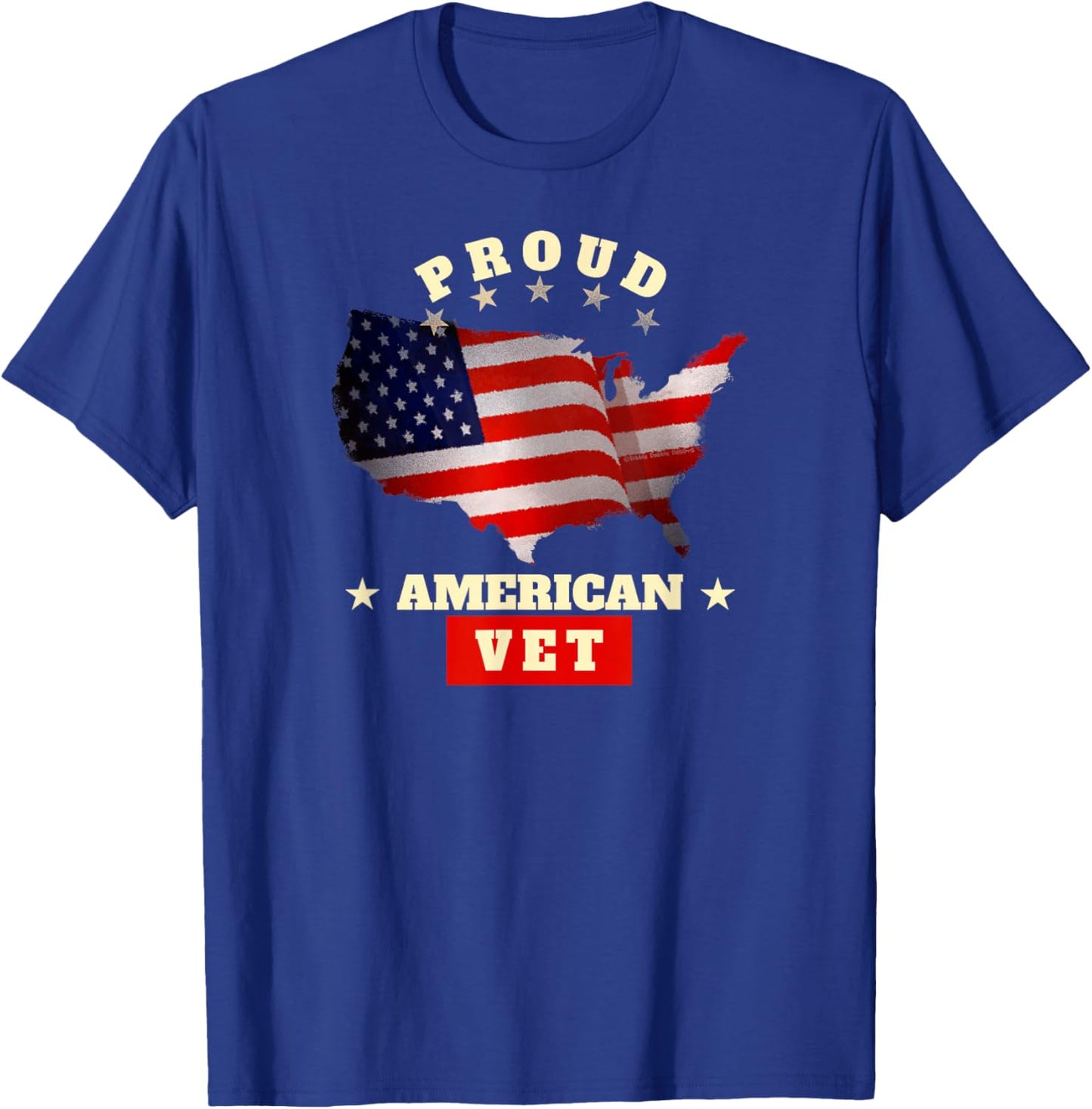 USA Flag Patriotic Proud American VET - Veterans T-Shirt - T-Shirt | Royal