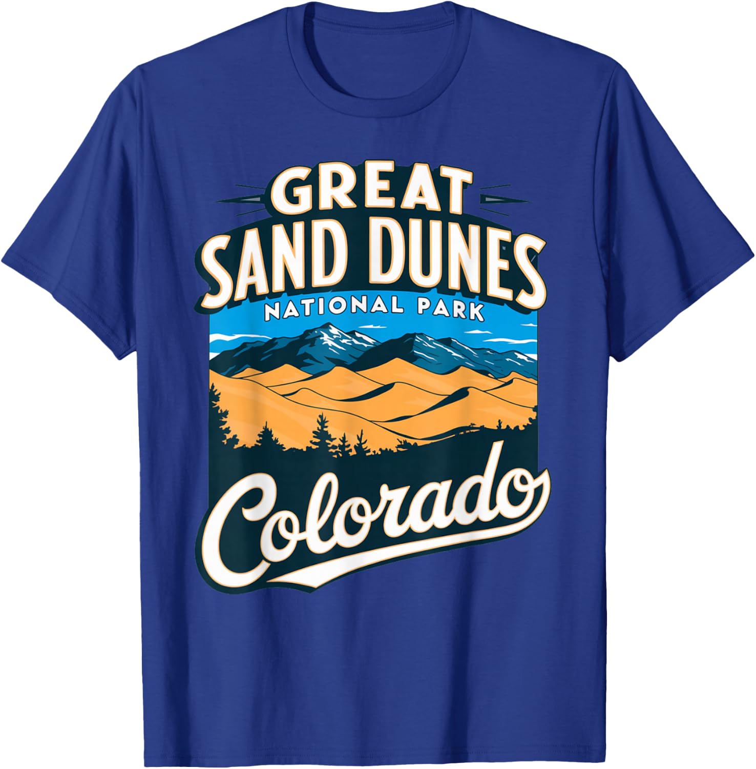 Explore Scenic Great Sand Dunes National Park Colorado T-Shirt - T-Shirt | Royal