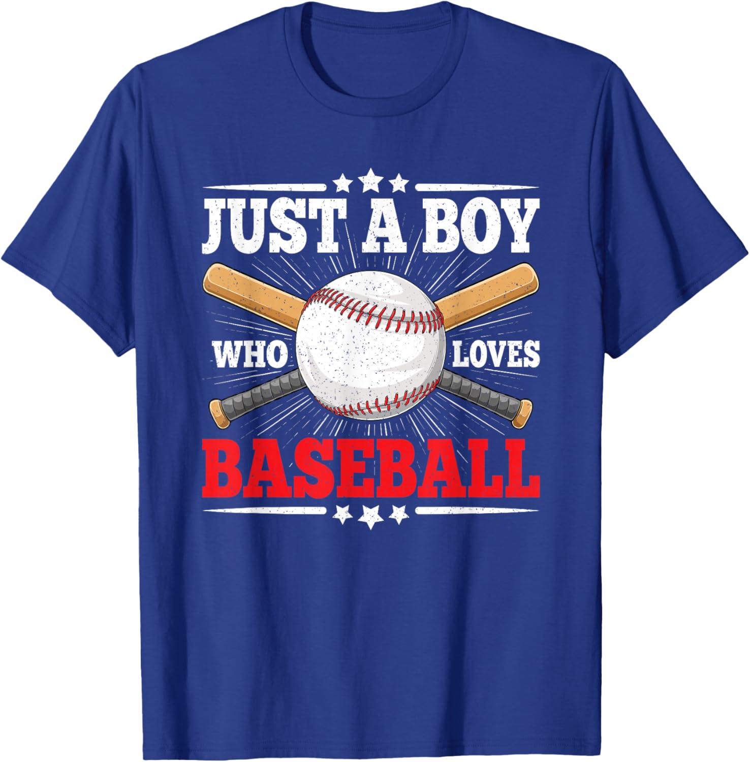 Just A Boy Who Loves Baseball Funny Baseball Player Kids T-Shirt - T-Shirt | Royal