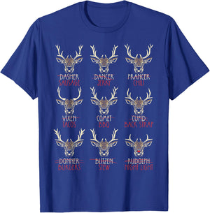Funny Deer Hunters All of Santa's Reindeer Hunting T-Shirt - T-Shirt | Royal