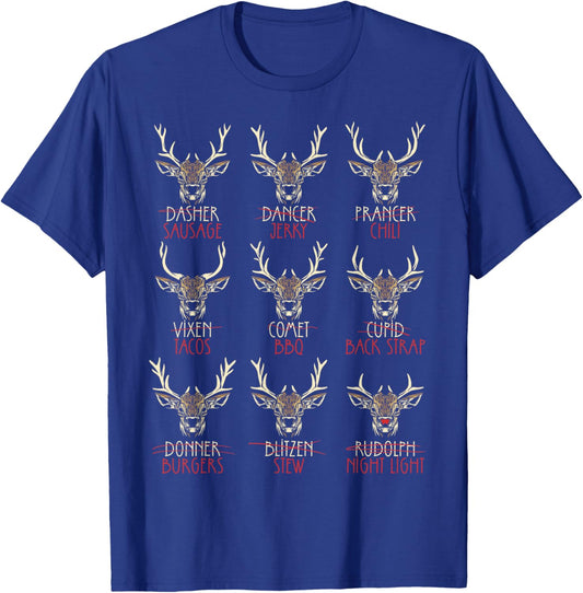 Funny Deer Hunters All of Santa's Reindeer Hunting T-Shirt - T-Shirt | Royal