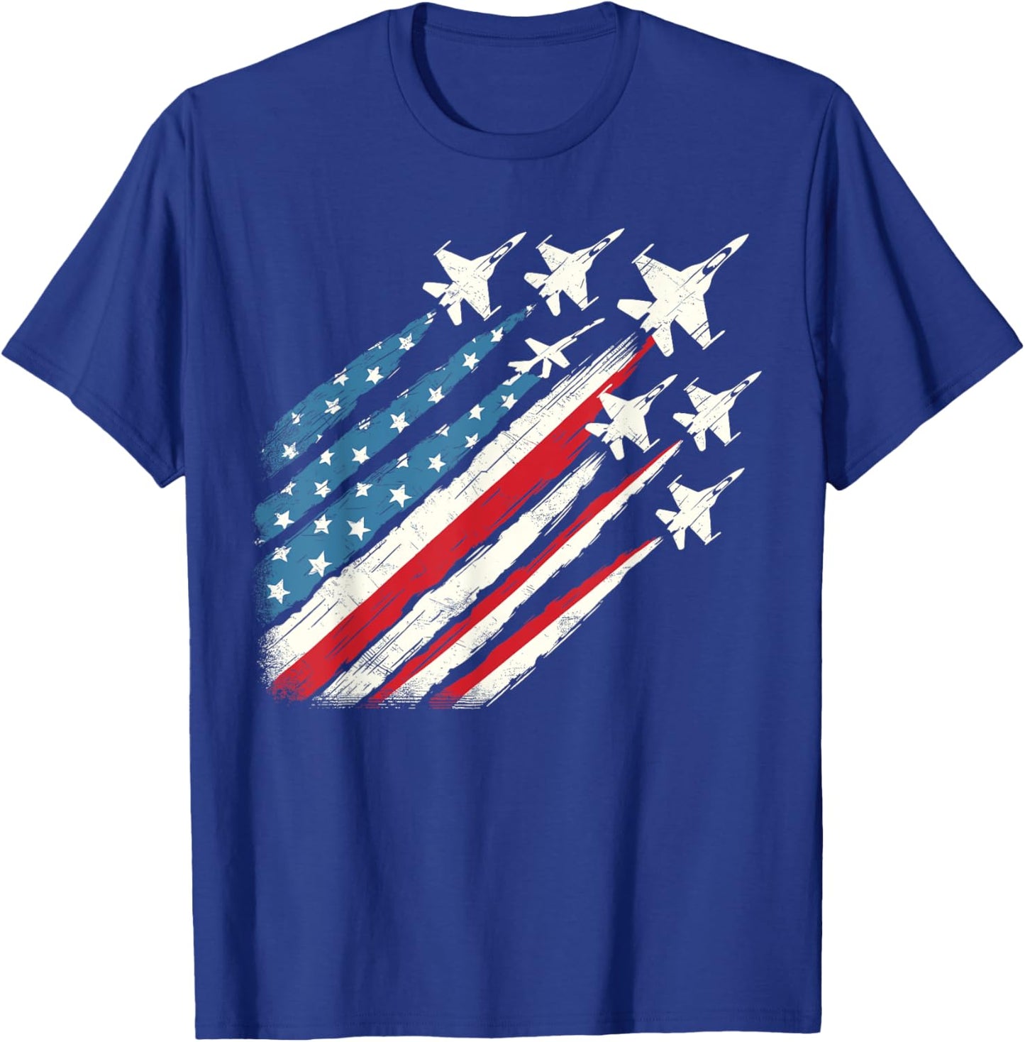 Patriotic USA Fighter Jets 4th of July Girls Kids Men T-Shirt - T-Shirt | Royal
