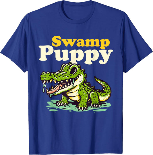 Swamp Puppy: Cute Alligator & Crocodile Lover Funny T-Shirt - T-Shirt | Royal