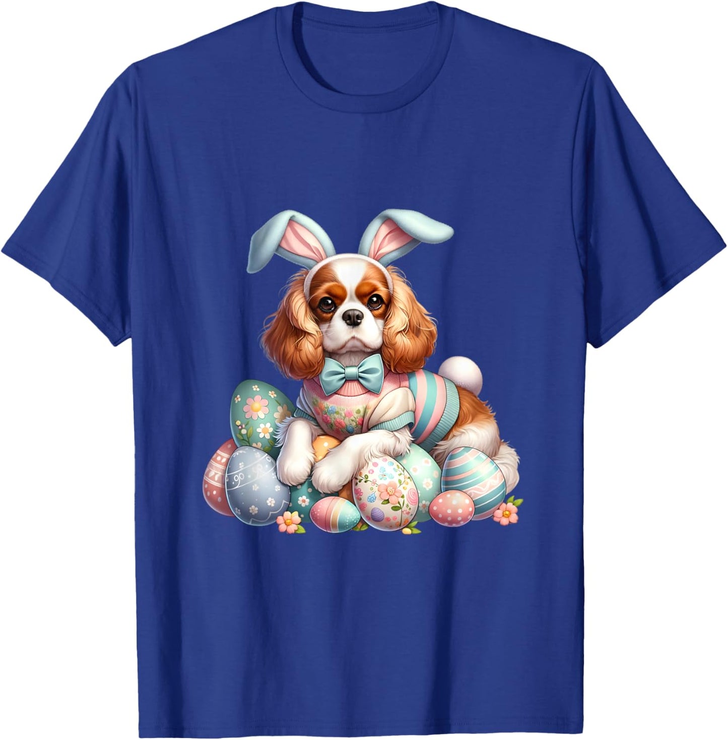 Funny Easter Day Cavalier King Charles Spaniel Bunny Costume T-Shirt - T-Shirt | Royal