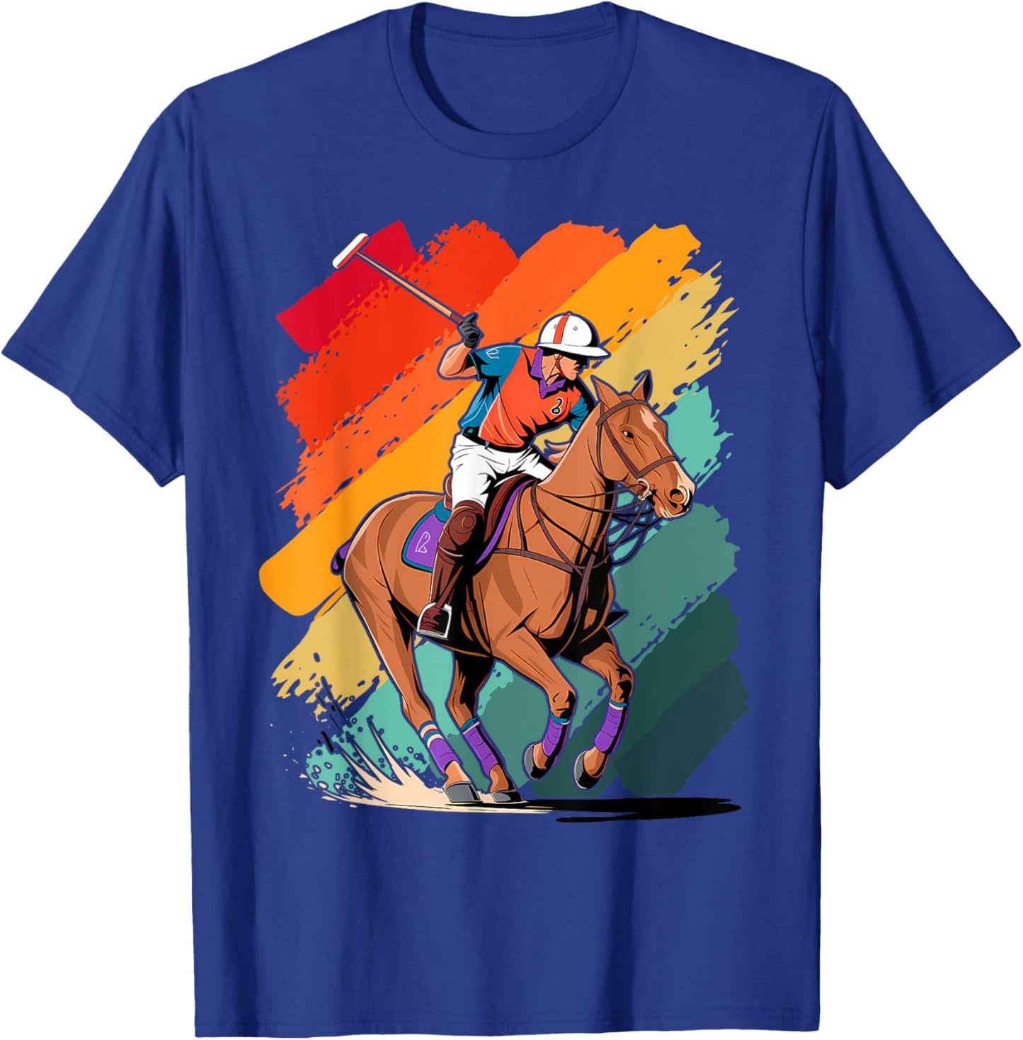 Colorful Polo player Boy on Polo T-Shirt - T-Shirt | Royal