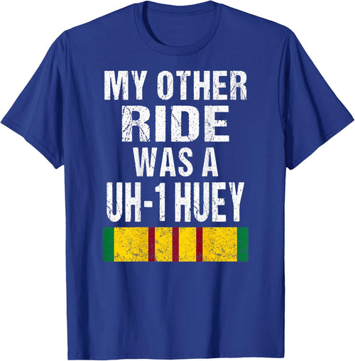 (Print on Back ) Vietnam Veteran Biker UH-1 Huey Helicopter